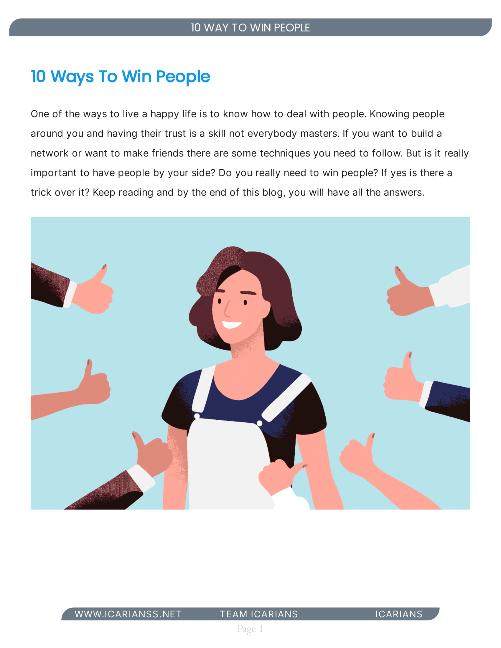 10 WAYS TO WIN PEOPLE